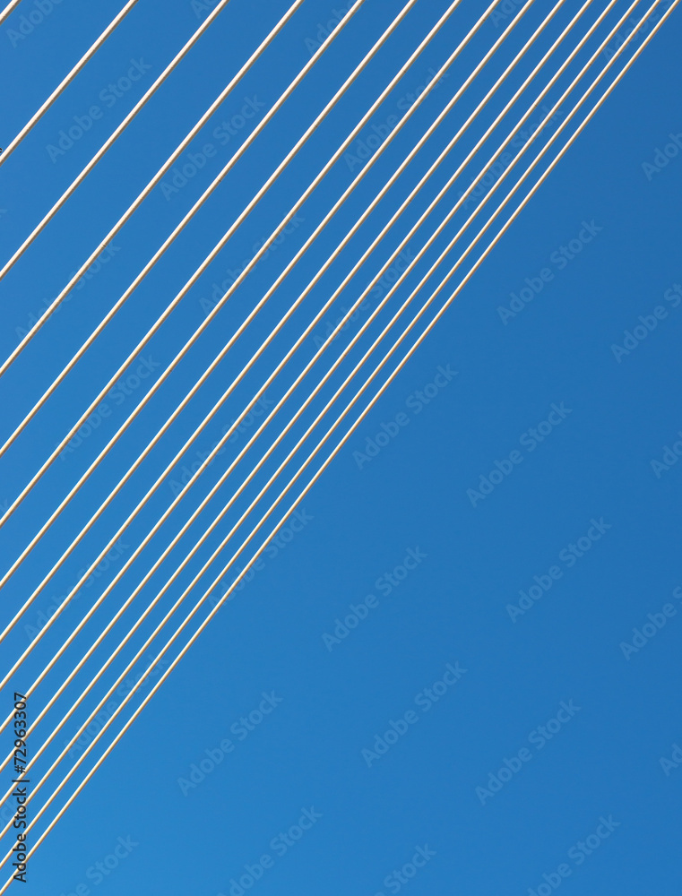 Steel cables over sky background. Steel cables over sky background.