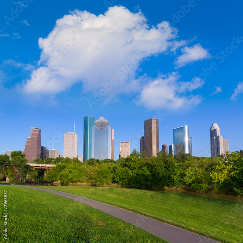Huston skyline from Eleanor Tinsley park Texas US © lunamarina