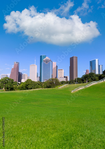 Houston skyline sunny day park Texas USA © lunamarina