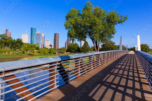 Houston skyline from Memorial park at Texas US photo