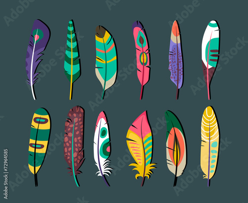 Attractive Feathers Icon Set Designs