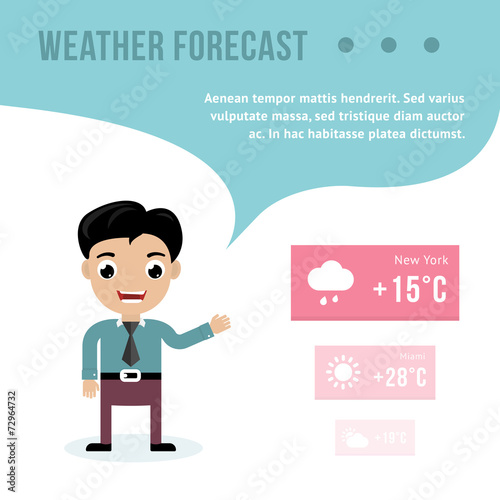 Weatherman giving a weather forecast