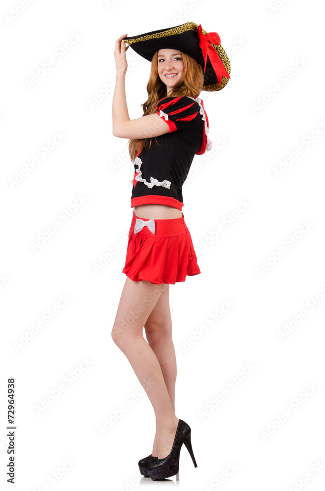 Woman pirate isolated on white Woman pirate isolated on white
