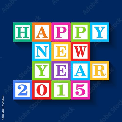 Happy New Year 2015 card, w...