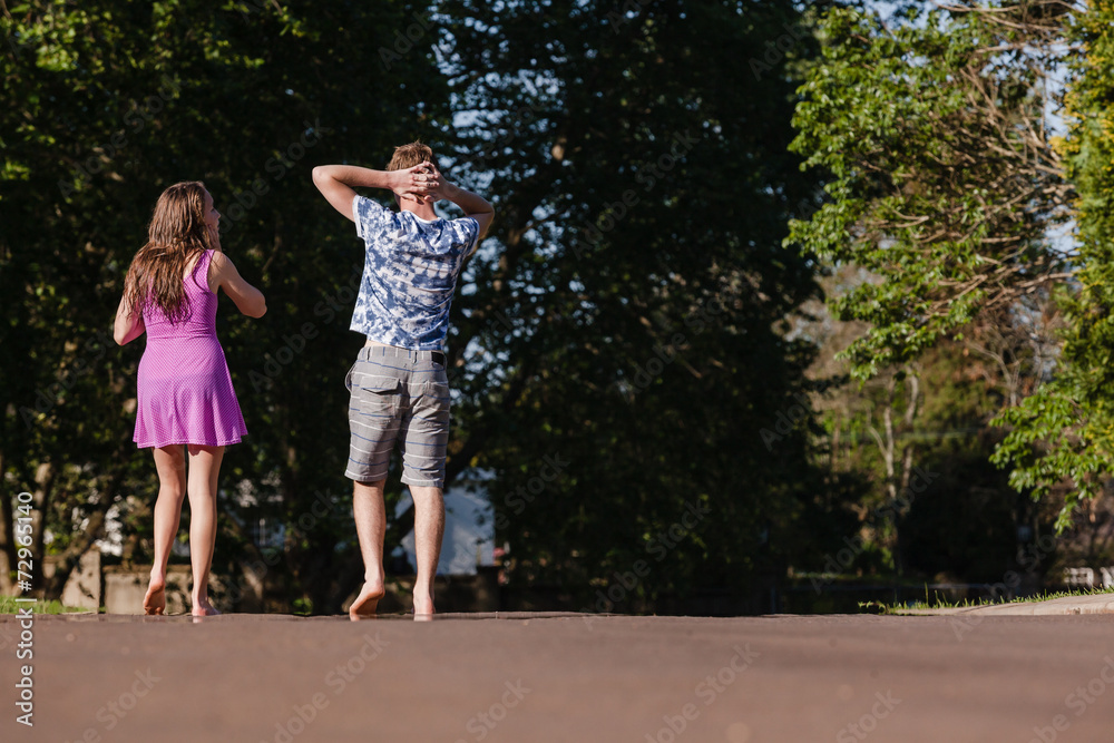 Girl Boy Walking Talking Girl Boy Walking Talking