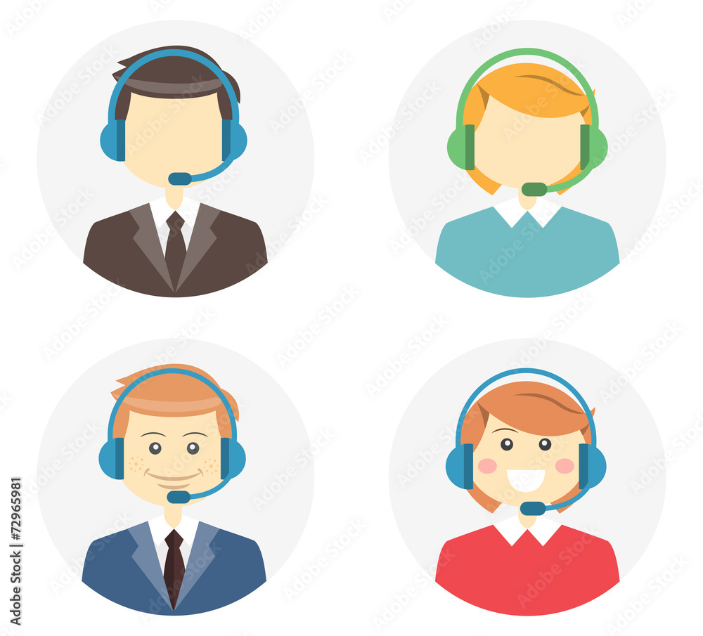 Call center operator icons Call center operator icons