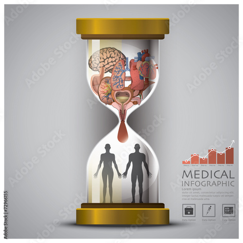 Sandglass Health And Medical Human Organ Infographic