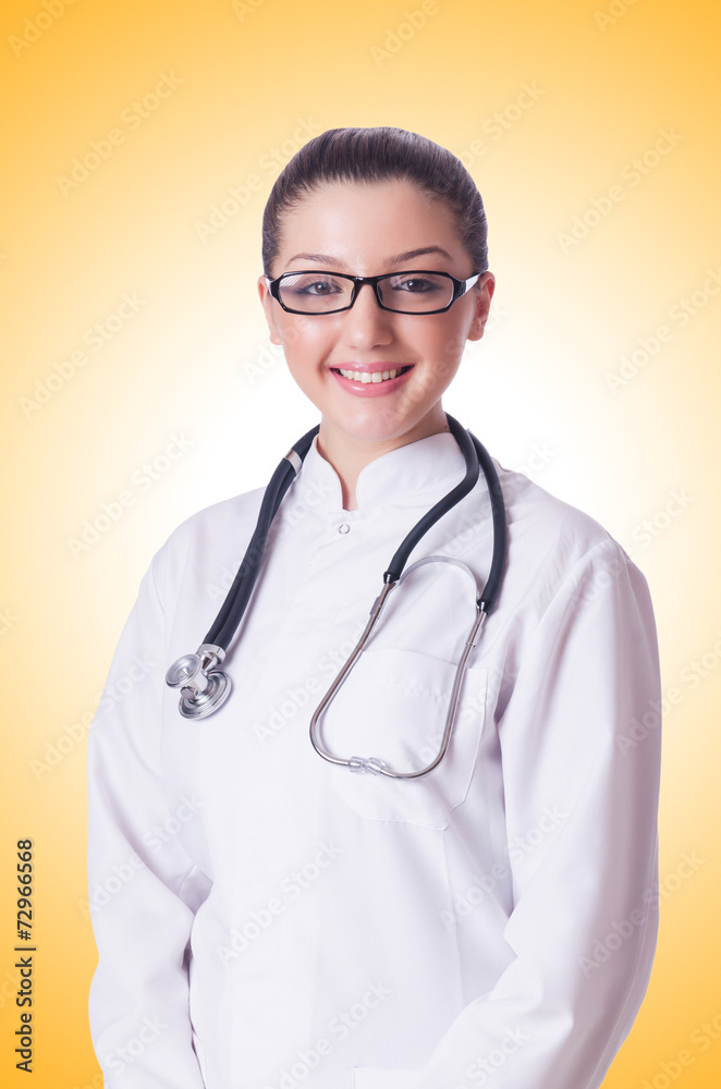 Woman doctor isolated on white Woman doctor isolated on white