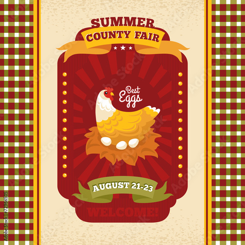 County fair vintage invitation card