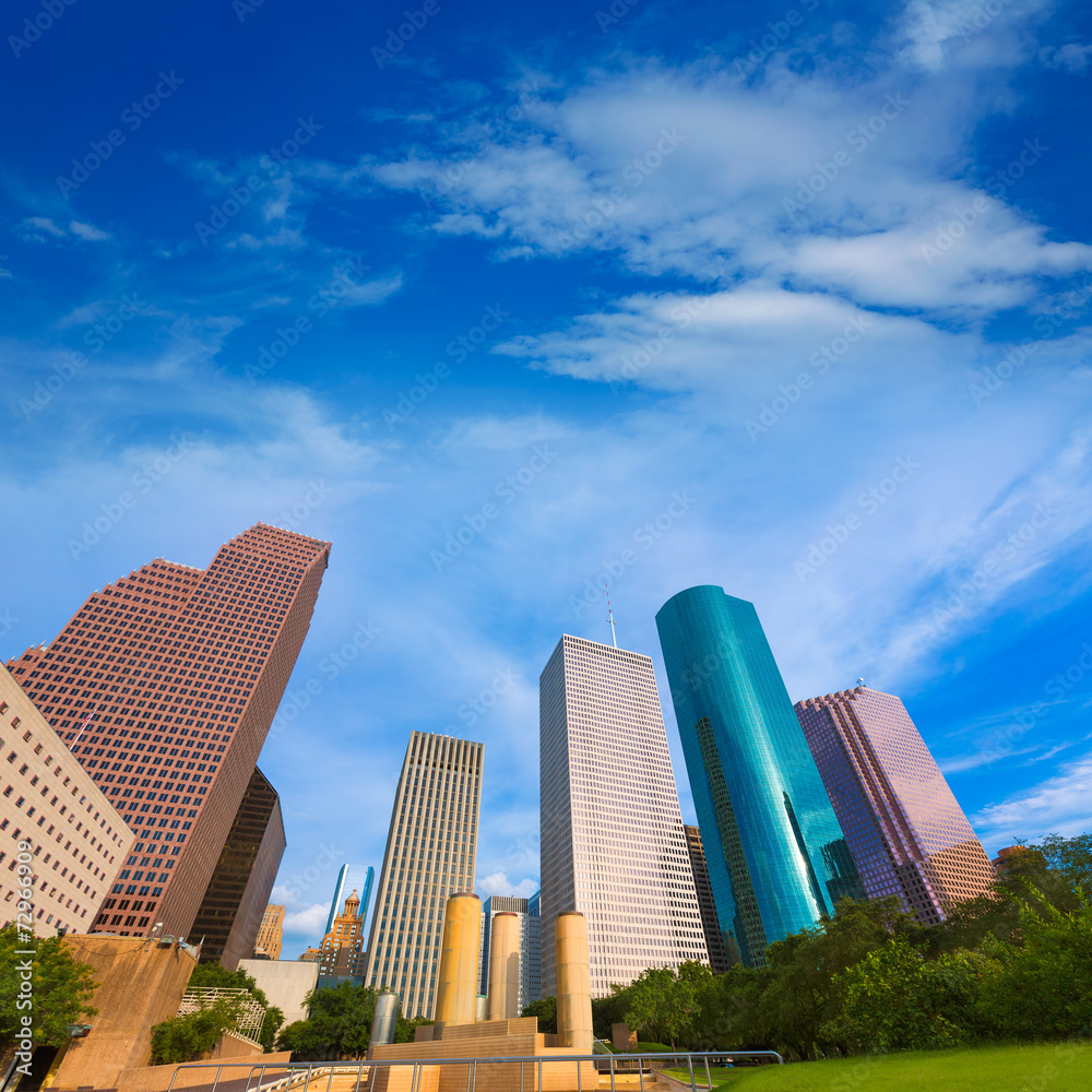Obraz premium Houston skyline from Tranquility Park Texas US