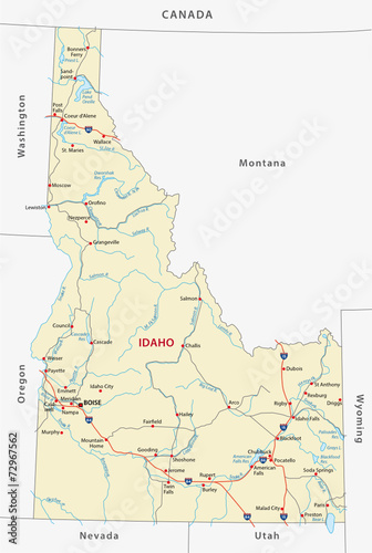 idaho road map photo