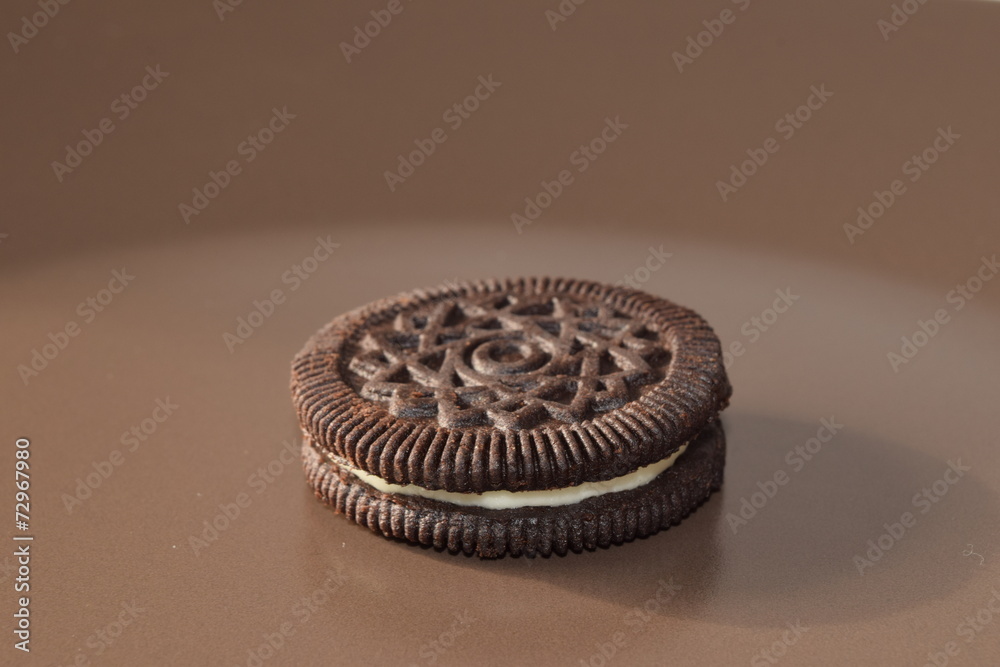 Oreo. Chocolate cookies with creme filing isolated Oreo. Chocolate cookies with creme filing isolated