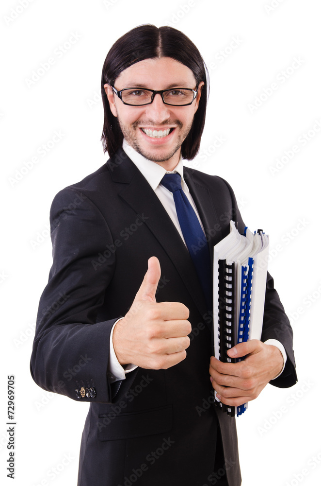 Young businessman isolated on the white background Young businessman isolated on the white background