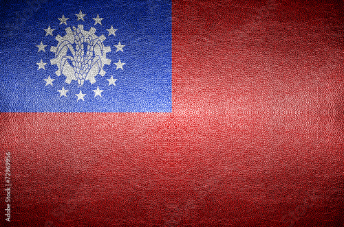 closeup Screen Myanmar flag concept