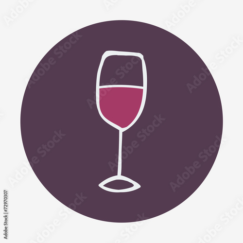 Hand-drawn glass of wine icon.