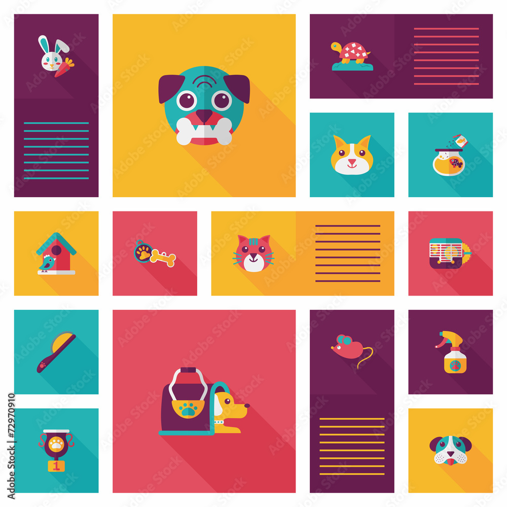 Pet ui flat design background set, eps10 Pet ui flat design background set, eps10