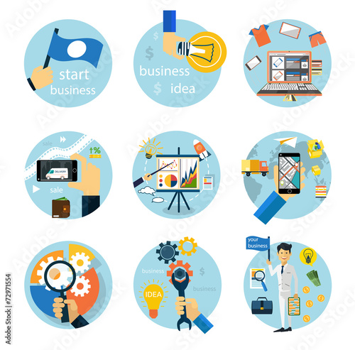 Icons set for business, e-shopping, logistics