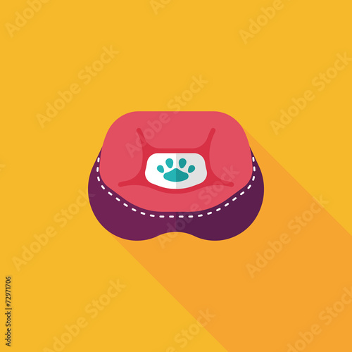 Pet bed flat icon with long shadow,eps10