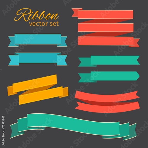 vector set of business ribbons vintage style for design