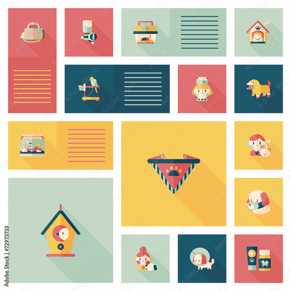 Pet ui flat design background set, eps10 Pet ui flat design background set, eps10