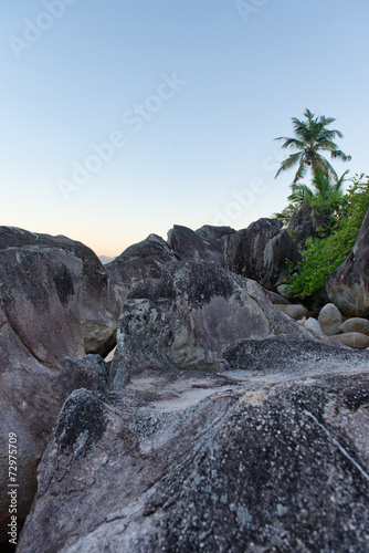 Close up Old Huge Rocks at Mahe Island, Seychelles