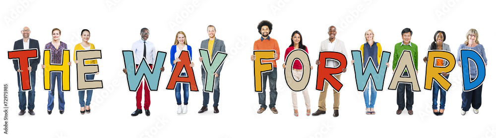 Diverse People Holding Text The Way Forward Diverse People Holding Text The Way Forward