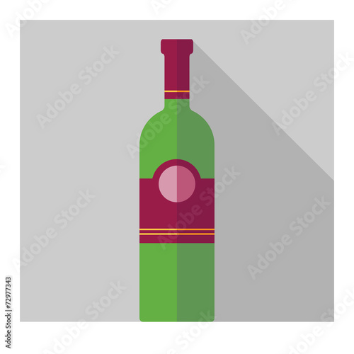 Vector flat vine bottle