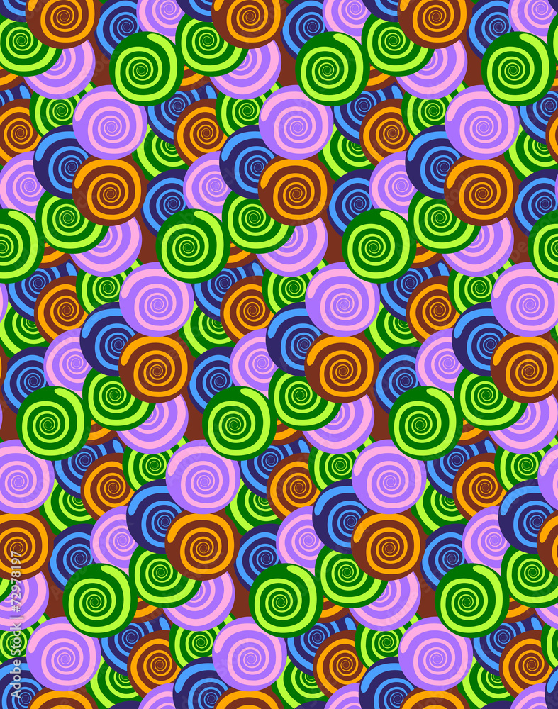 Fototapeta premium Seamless spiral shell colored pattern texture for background, wallpaper, wrapping paper or fabric