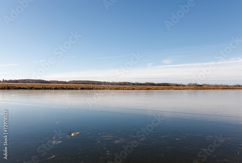 outdoor view of frozen  lake