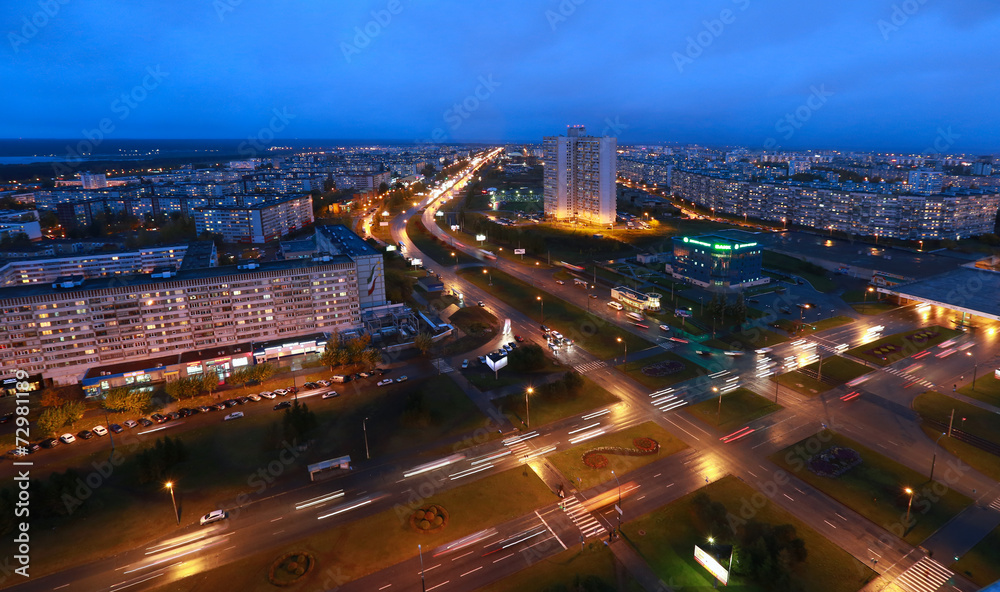 Obraz premium Naberezhnye Chelny, Russia - October 7, 2014: city ​​night l