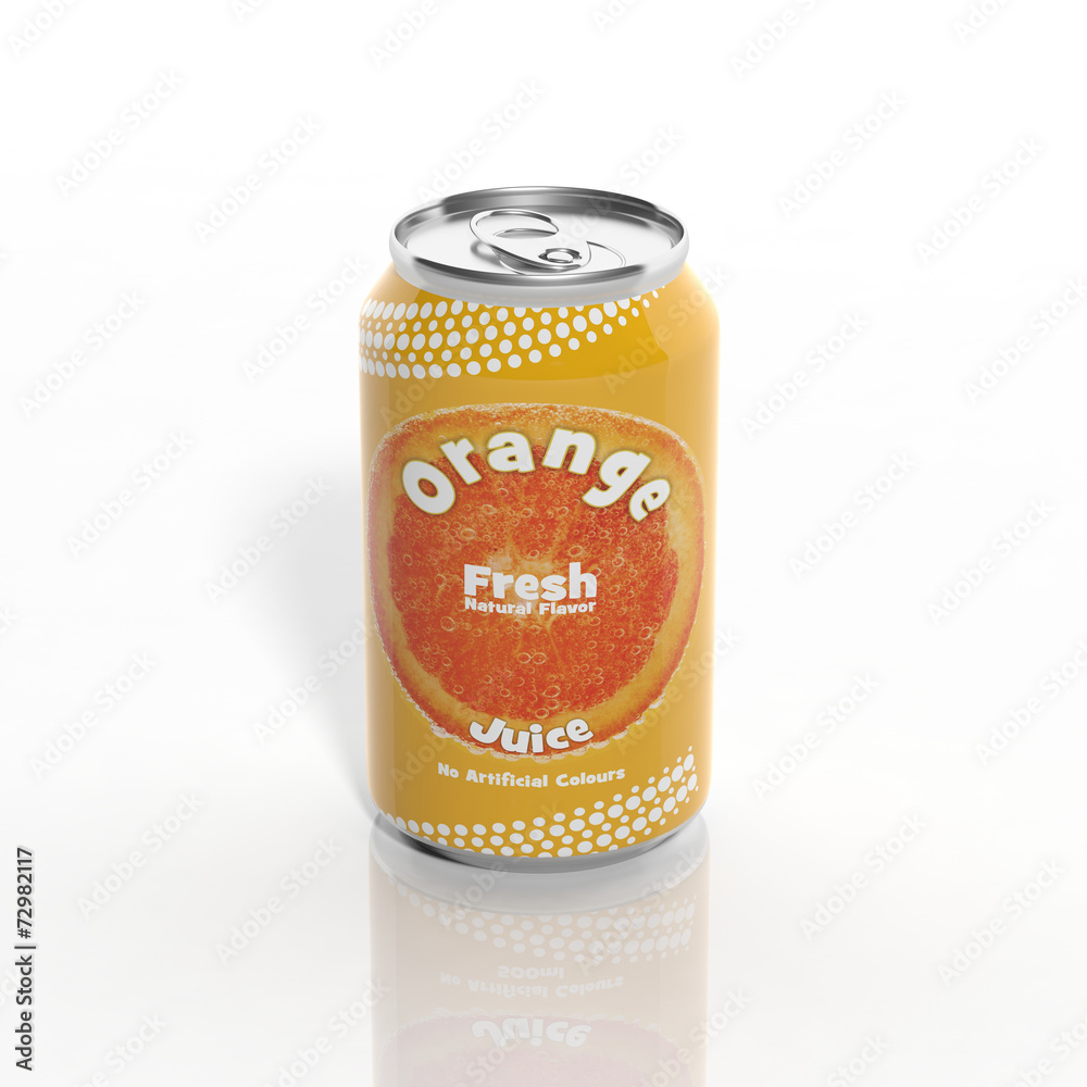 3D Orange Soda can isolated on white 3D Orange Soda can isolated on white