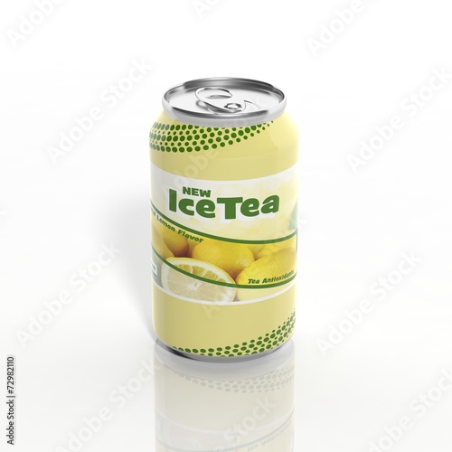 3D Ice Tea can isolated on white