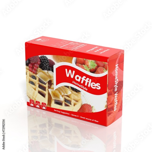 3D Waffles paper package isolated on white