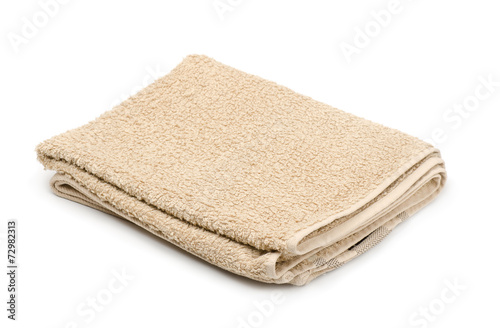 Folded beige terry towel