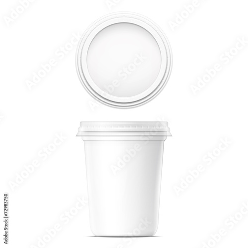 White cream pot template.