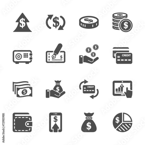 money icon set, vector eps10