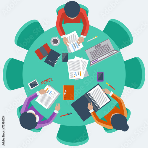 Office workers on meeting and brainstorming