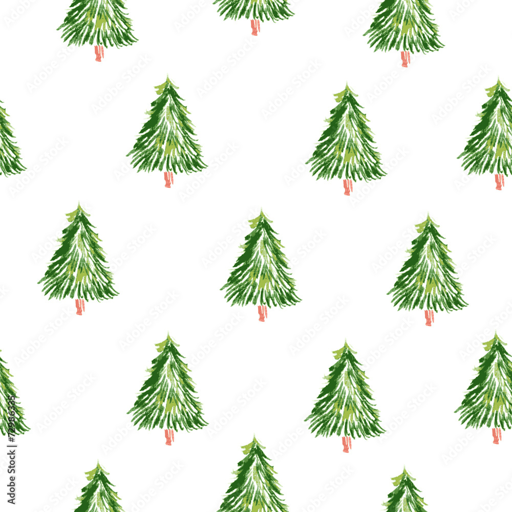 Fototapeta premium Pattern with christmas tree. Merry Christmas card.