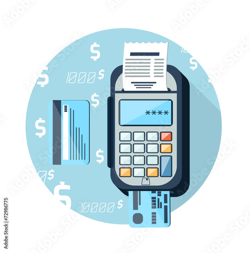 Cash mashines issues receipt of payment card