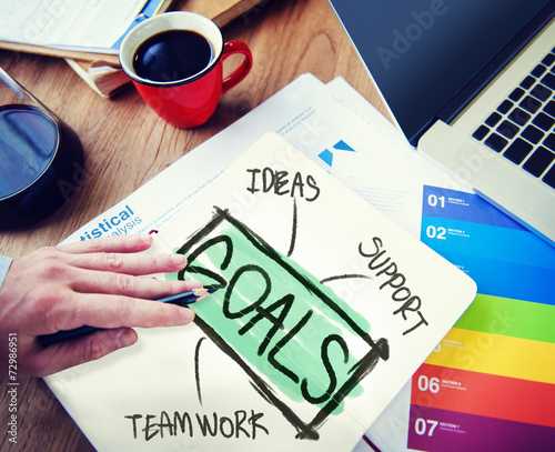 Businessman Notepad Goals Ideas Support Teamwork Concept