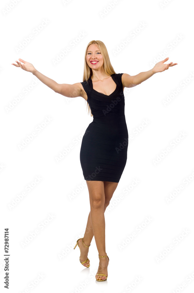 Woman in fashion concept isolated on white Woman in fashion concept isolated on white
