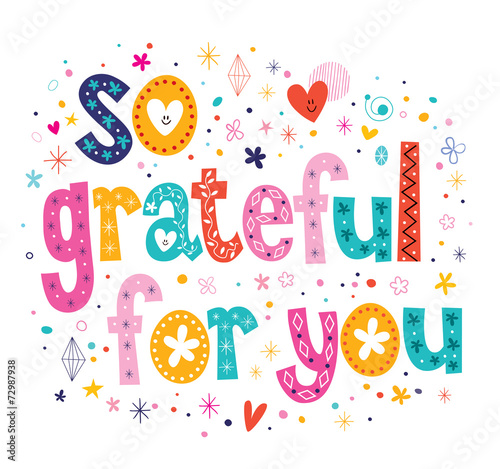 so grateful for you typography lettering loving text card
