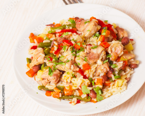 chicken with rice and vegetables