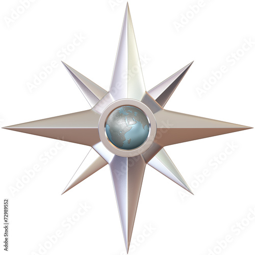 Silver ancient compass