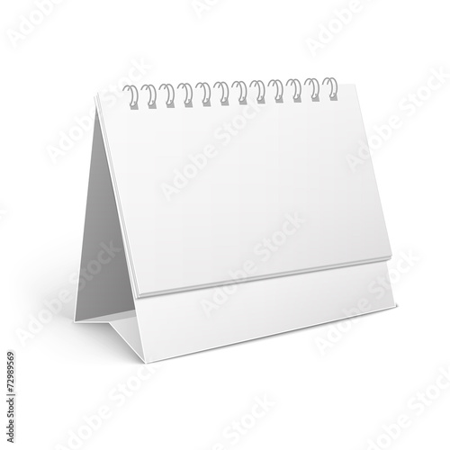 Blank paper desk spiral calendar