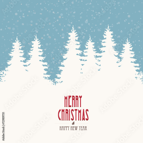 merry christmas vintage winter landscape