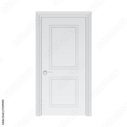 Fototapeta Naklejka Na Ścianę i Meble -  White door isolated on white photo-realistic vector