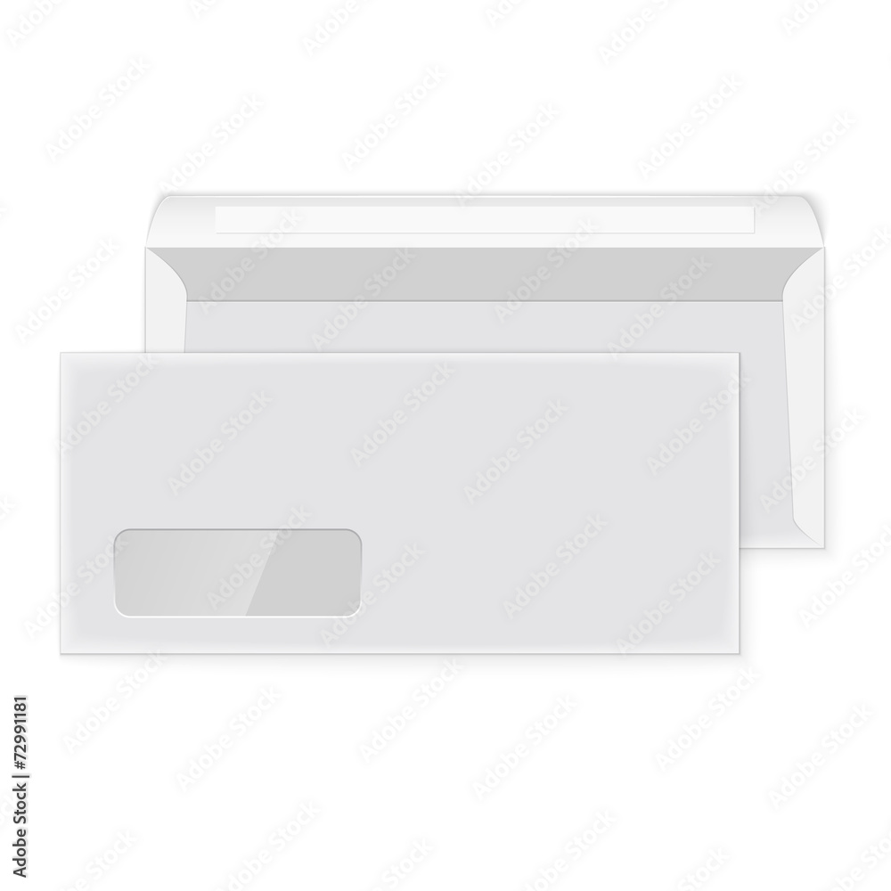 Two blank envelopes (opened and closed) Two blank envelopes (opened and closed)