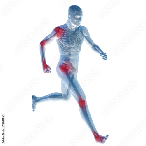 3D human man anatomy with articular pain