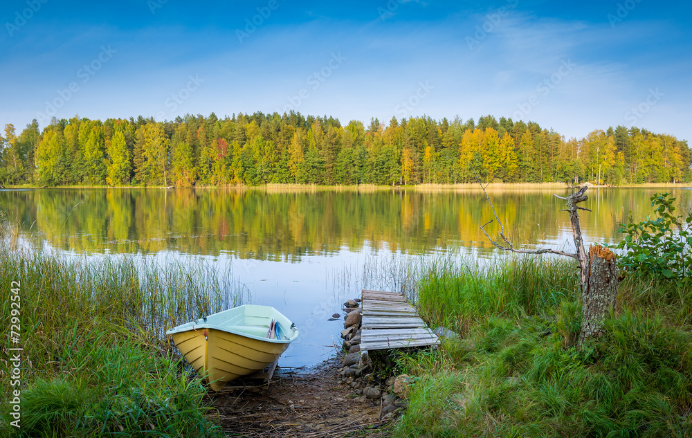 Nothern lake at autumn